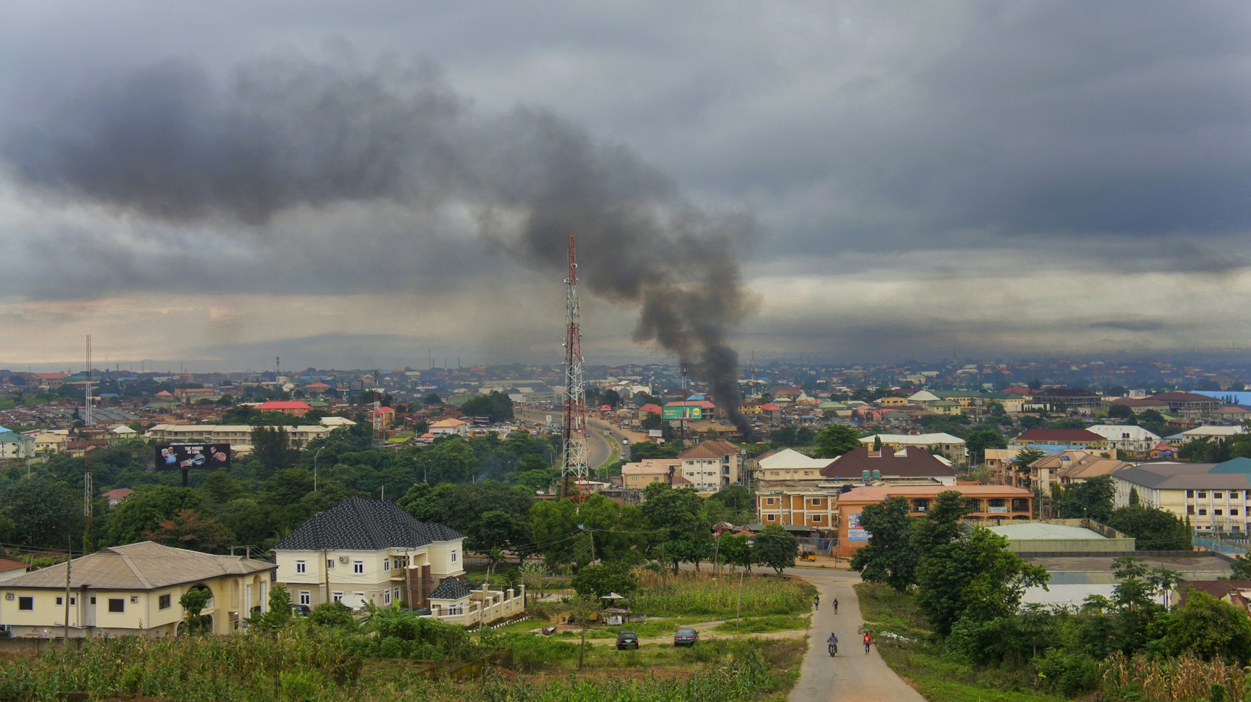 A real panoramic view across Abuja from a hilltop